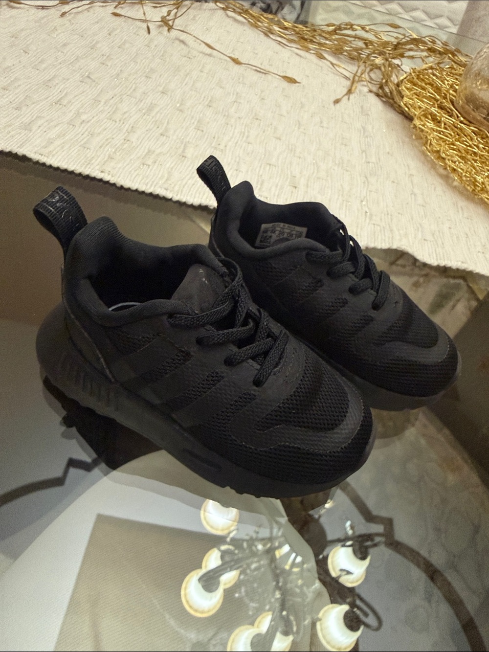 Kids All-Black Lightweight Athletic Sneakers